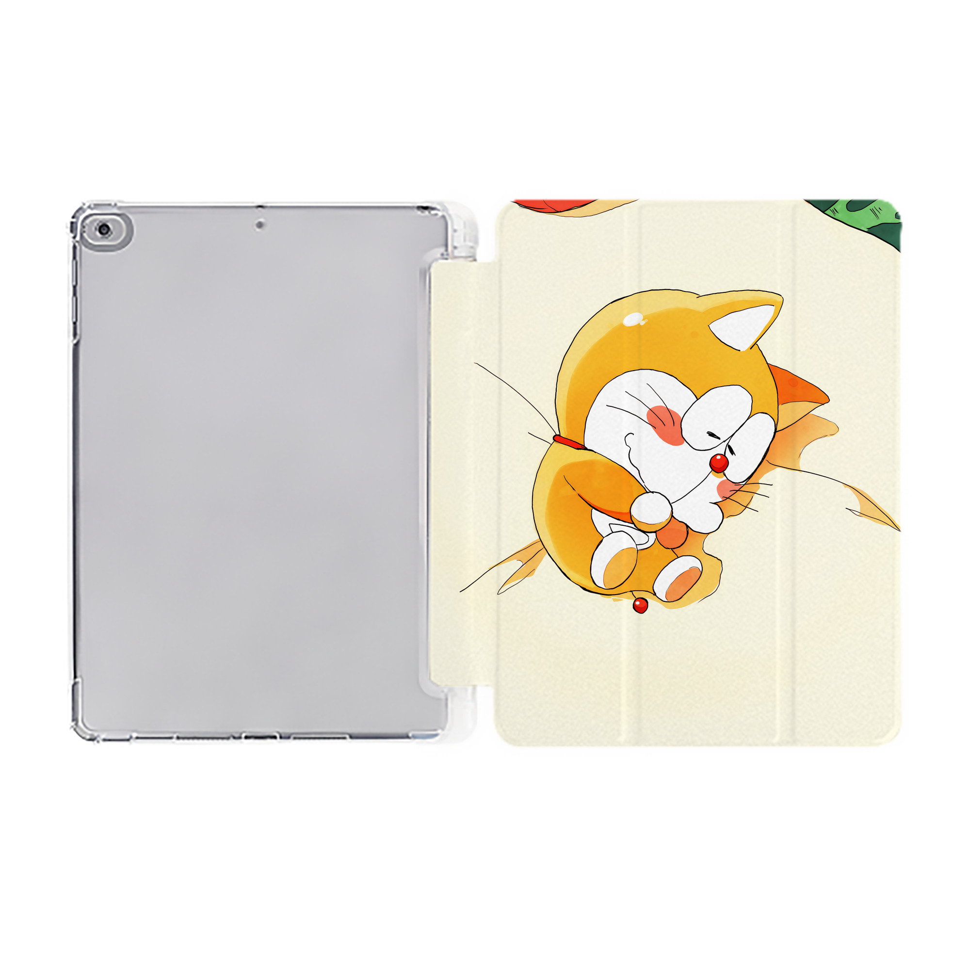 （画像用） ドラえもん Doraemon IPad ケース ペン収納付き 三つ折りスタンド PUレザー×シリコン 対応機種9.5/10.5/10.9インチ